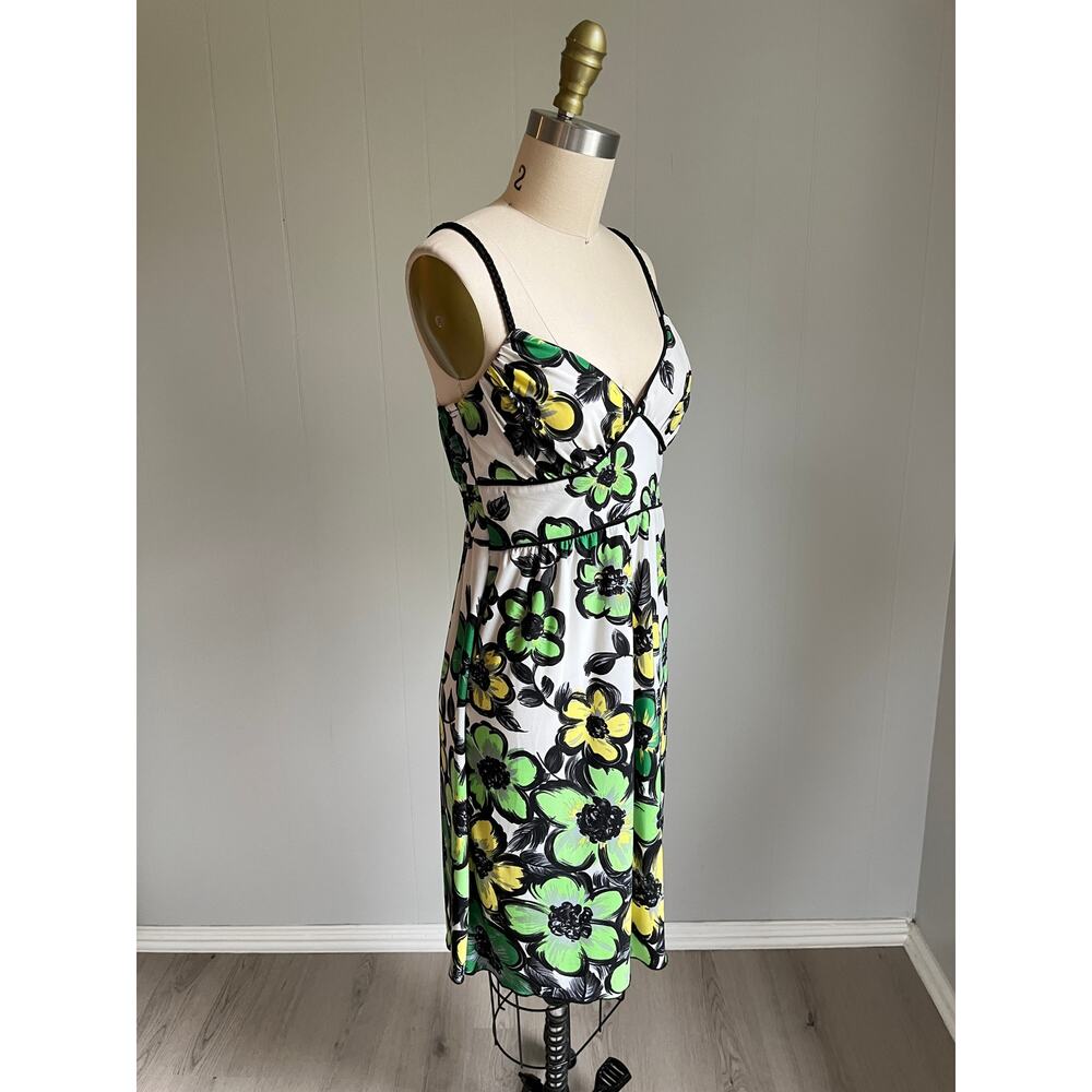 Vintage Y2K Stretchy Floral Dress Small Braided Spaghetti‎ Straps Cocktail - Picture 6 of 15